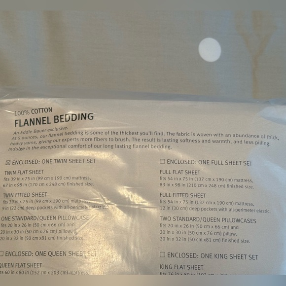 Eddie Bauer Blue Flannel Sheet Set - Picture 5 of 7